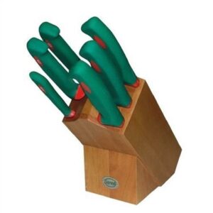 Sanelli - Bloc en bois de chêne et couteaux, Ensemble de 7