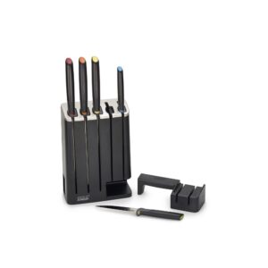 Joseph Joseph - Elevate™ Knives SlimBlock Ensemble de couteaux de 5 pièces avec affûteur.