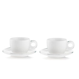 Guzzini - Ens,. 2 tasses cappuccino et soucoupes Gocce