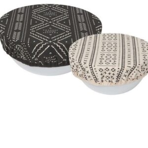 Now Design - Ensemble de 2 couvre-bols. noir et blanc