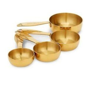 Maison plus - Jeu de 4 tasses à mesurer en or brossé
