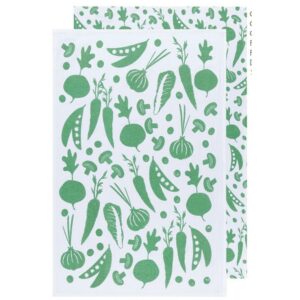 Floursack - Linges à vaisselle, motif légumes verts
