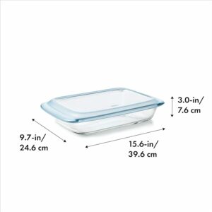 Oxo - Plat à four rectangulaire avec couvercle, 2,8L