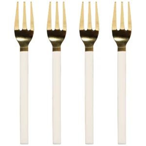 Danica - Ensemble de 4 fourchettes à dessert - Ivoire-Or